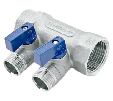 Коллектор с вентилями 2 выхода TIEMME (1/2)х1 1820010(1832N160402) в Симферополе