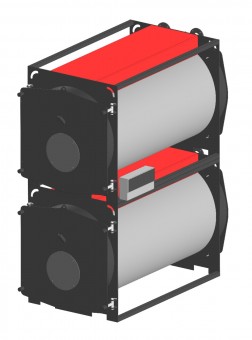 Котел стальной жаротрубный сдвоенный TEPLOFOR DD800/800 для горелок на газе и жидком топливе