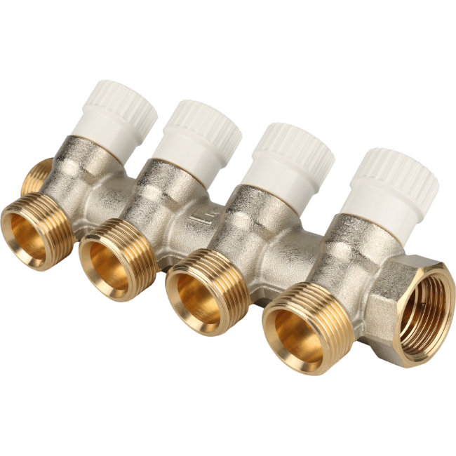 Коллектор 4 отвода с шаровыми кранами STOUT 3/4" 3/4"ЕК (SMB 6851 343404) в Симферополе Коллектор 4 отвода с шаровыми кранами STOUT 3/4" 3/4"ЕК (SMB 6851 343404) в Симферополе